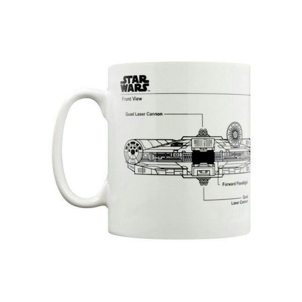 Star Wars Millennium Falcon Sketch Mug - White/Black