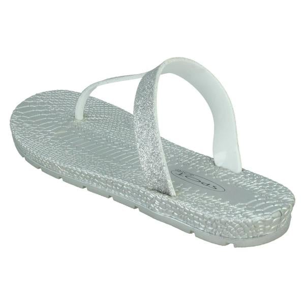 Spot On Ladies Spot On Flat Toepost Flip Flops F00376