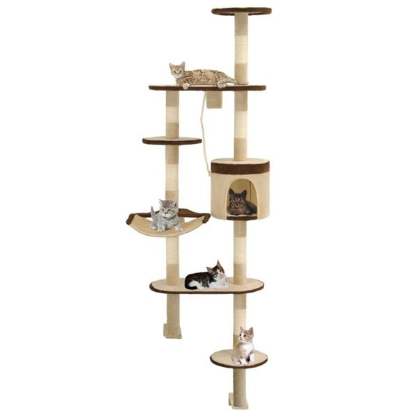Berkfield Cat Tree with Sisal Scratching Posts Wall Mounted 194 cm