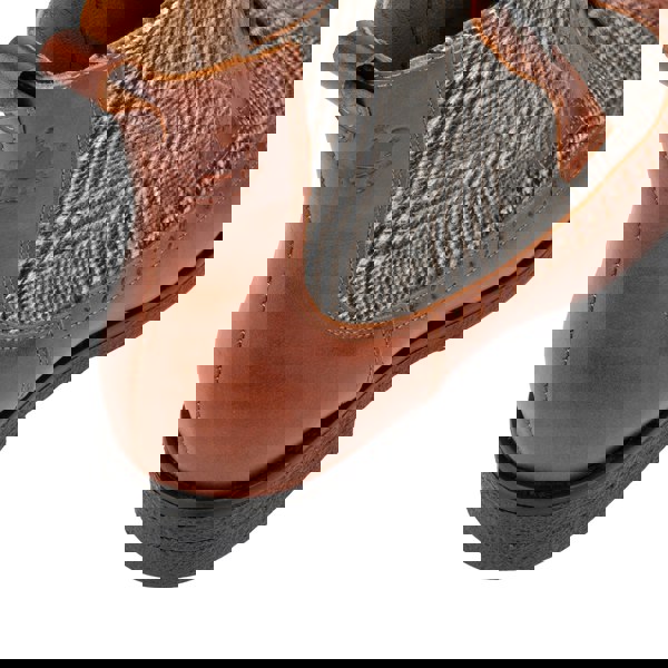 Embassy London Hatter - Brown & Brown Check - Women's Leather Ankle Lace-up Boot with check details