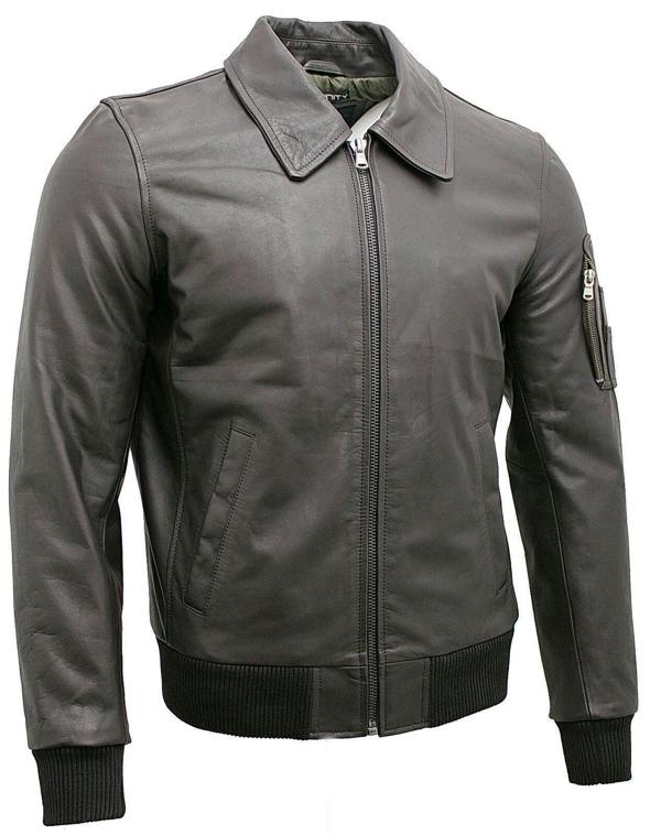 Infinity Leather Mens Cowhide Analine Leather A2 US Airforce Bomber Jacket
