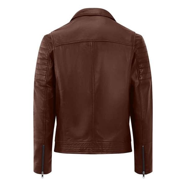 PRIMEHIDE Biker Leather Jacket Albert Cognac