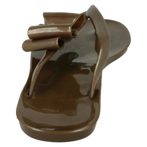 Spot On Ladies Spot On Flat Jelly Toe Post Sandal