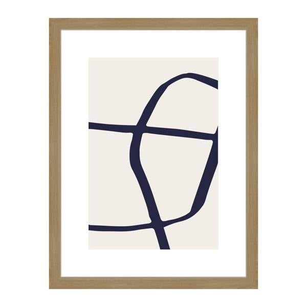 Nielsen accent by nielsen Velino Oak Picture Frame with Glass Front and Abstract Poster Print