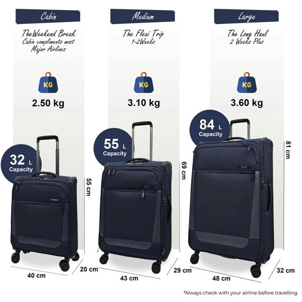 Eagle Luggage Lightweight  4 Wheel Luggage Suitcase