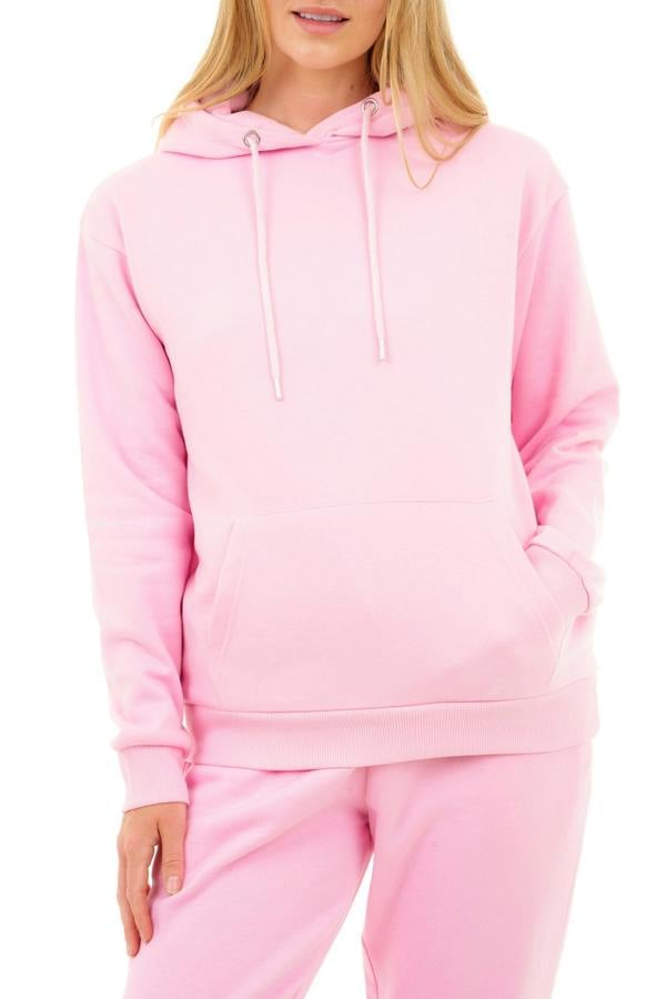 Smart Living Women's Soft Cotton Blend Hoodie - Cozy Pullover with Front Pocket - Pink