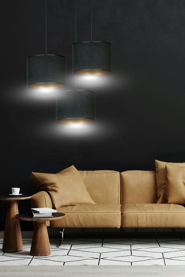 Emibig HILDE Pendant lamp 3 x E27 Black with Black Shade