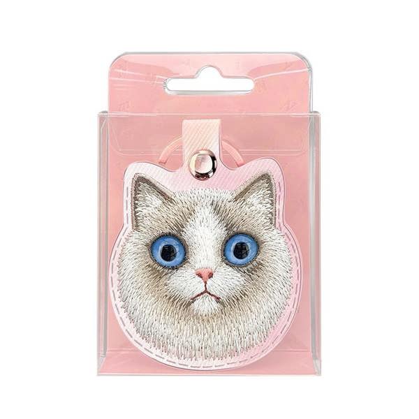 Nimmy Friends Nimmy Big Eye Cute Pet Ragdoll Cat Face Airtag Keychain Pink - N-XDY-YSK-07-D