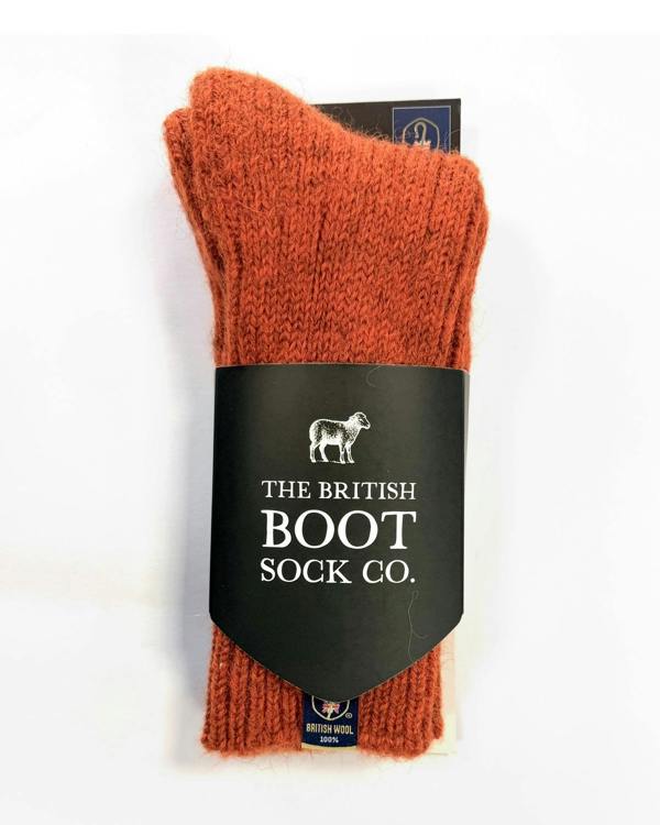 Jemsox British Wool Boot Socks – Burnt Orange | 100% British Wool Luxury Boot Socks