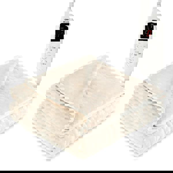 MONHOUSE Heated Electric Throw 9H Timer 9 Heat Setting Fleece Blanket