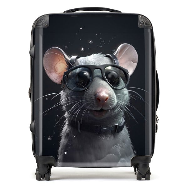 Warren Reed Splashart Rat In Glasses Suitcase