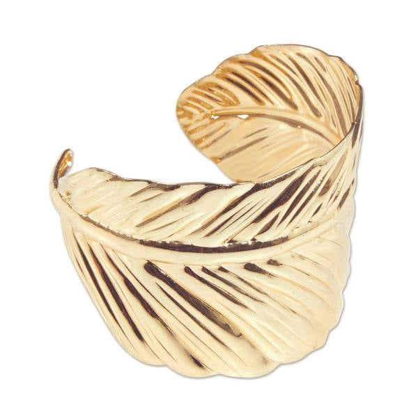 Bristol Novelty Unisex Adults Roman Leaf Bangle - Gold