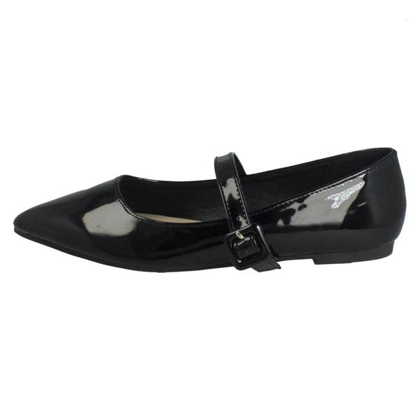 Savannah Ladies Savannah Pointed Toe Buckle Fastening Flat Smart Shoes F80586