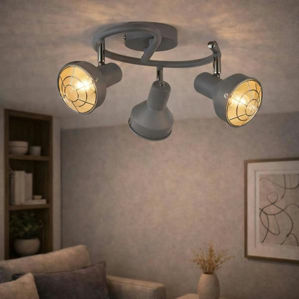 Pagazzi Lighting Costello Matt Grey 3 Light Ceiling Spotlight