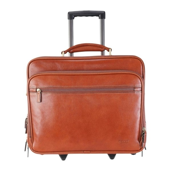 Infinity Leather Nomad - Genuine Leather Wheeled Briefcase Trolley Case