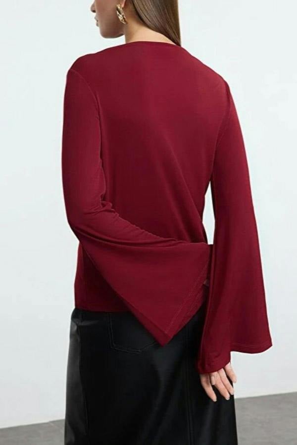 WOVCOR Relaxed Spanish Sleeve Flexible Knit Blouse