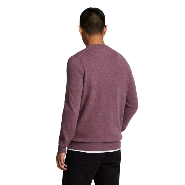 Lyle & Scott Mens Lambswool Blend Crew Neck Long-Sleeved Jumper - Highland Mauve Marl