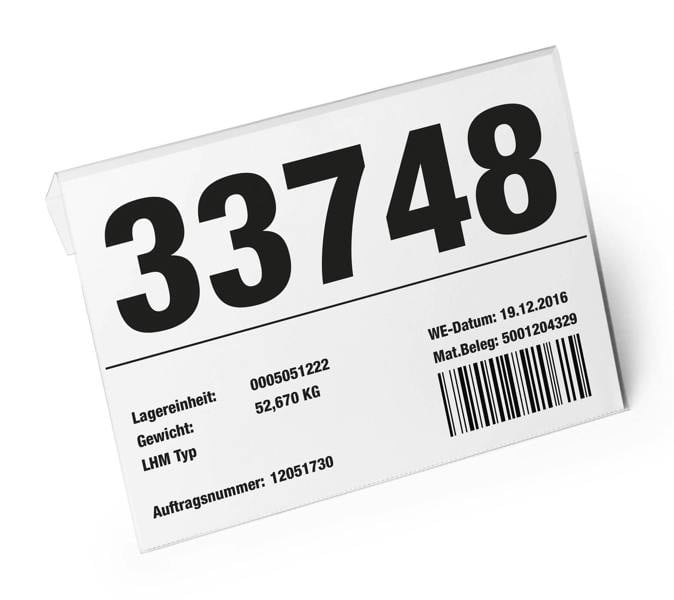 Durable Clip-On Ticket Label Holder Document Pocket | 10 Pack | A5