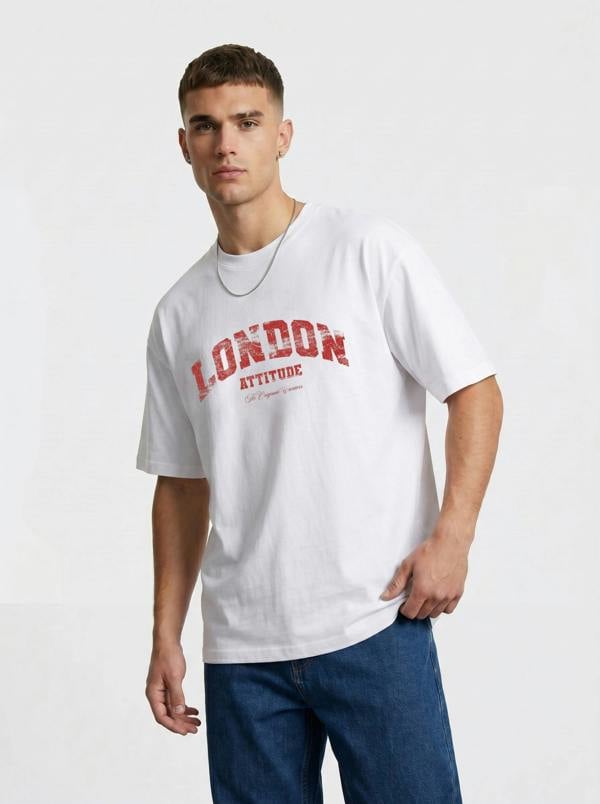 London Attitude Original Creators Premium Organic Cotton T-Shirt with Vintage Red Logo