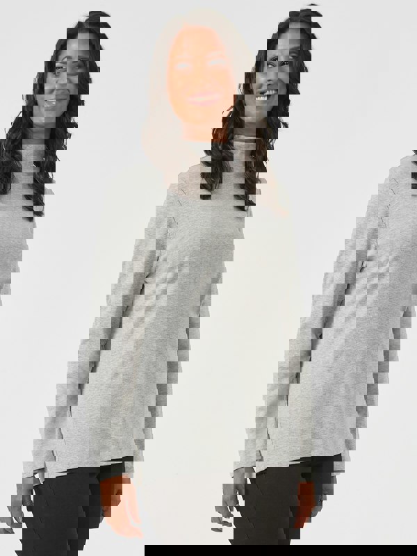 PennyPlain High Neck Top - Silver Marl