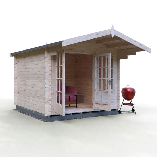 Shire Glenmore 10Gx10 Log Cabin 28mm interlock cladding - Best Shed