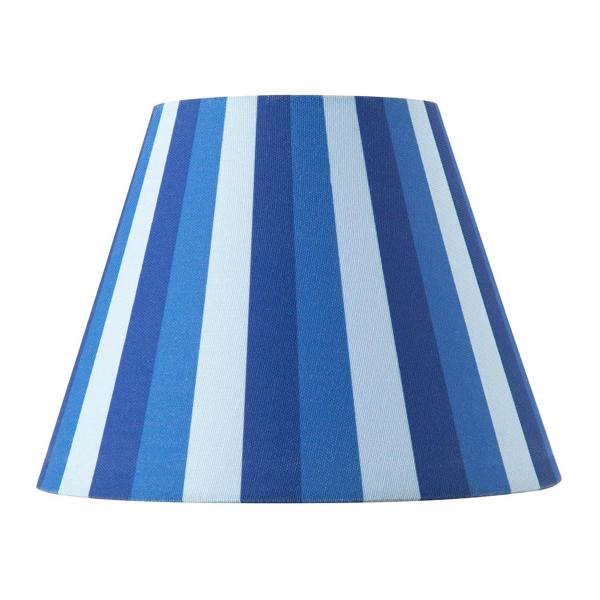 Multi Blue Tone Striped Linen Coolie Lamp Shade with Cotton Inner Image 4
