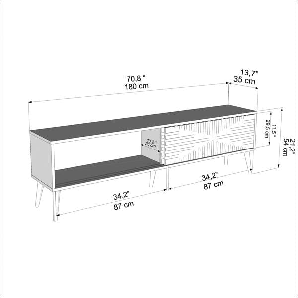 Decorotika Riso Modern Tv Stand TV Cabinet for TV's up to 65"