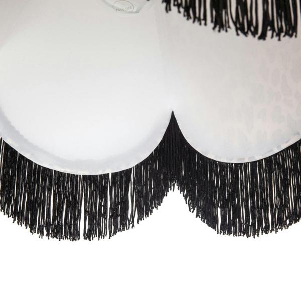 Leopard Print Velvet Victorian Lamp Shade with Black Trims and Tassels Image 5