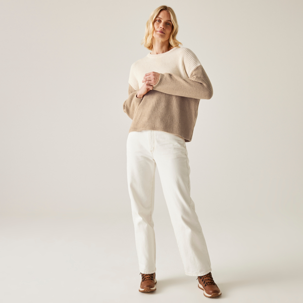 Regatta Womens/Ladies Kamaria Knitted Jumper - Light Vanilla/Barleycorn