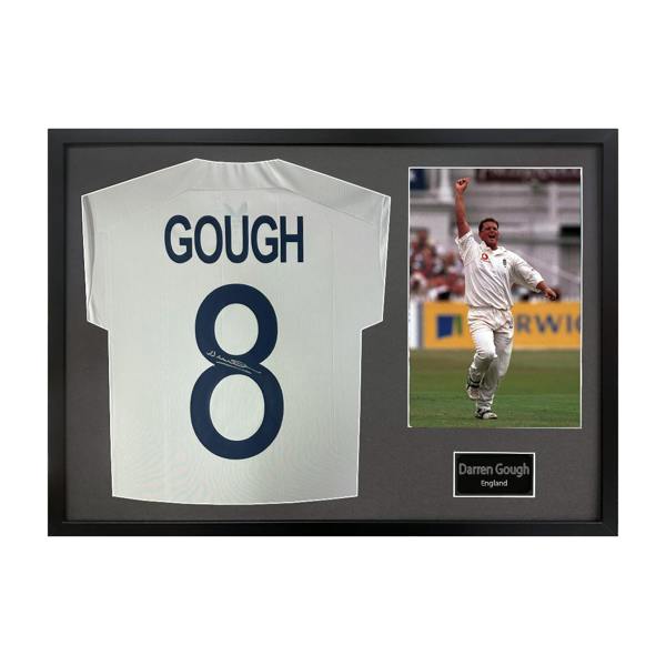 Darren Gough Signed England Cricket Shirt Classic Frame