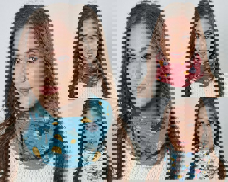 Antonia York Burnt Orange Floral Snood | Esme Loose Fit Neck Warmer with Soft Brushed Fleecy Back