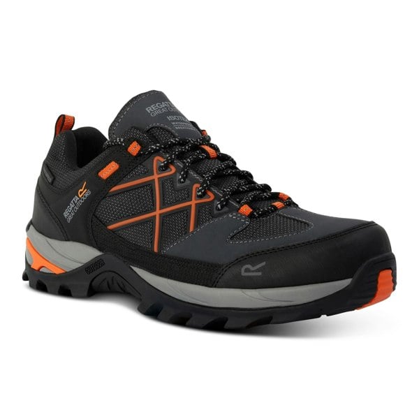 Regatta Mens Samaris III Low Walking Shoes - Granite/Blaze Orange