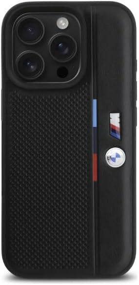 BMW M Perforated Tricolor Detail Line Case for iPhone 16 Pro Max 6.9" Black - BMHCP16X23PUPVK