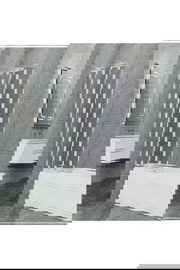 Living and Home 5-Fold Grey Glass Shower Screen