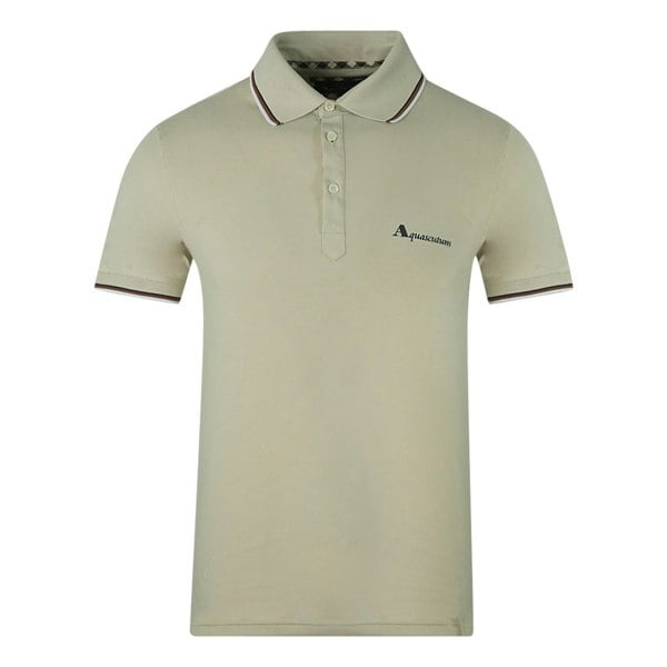 Aquascutum Brand Logo Polo Shirt - Beige