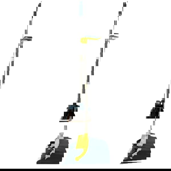 Gr8 Home Strong Long Handled Dustpan and Brush Set Soft Bristles Broom Lobby Dust Pan