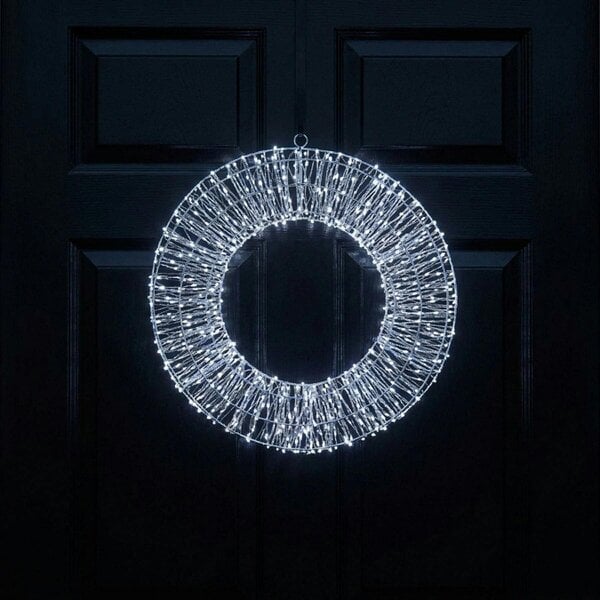 Garden Greatness Twinkling Silver Wreath with 960 White LEDs