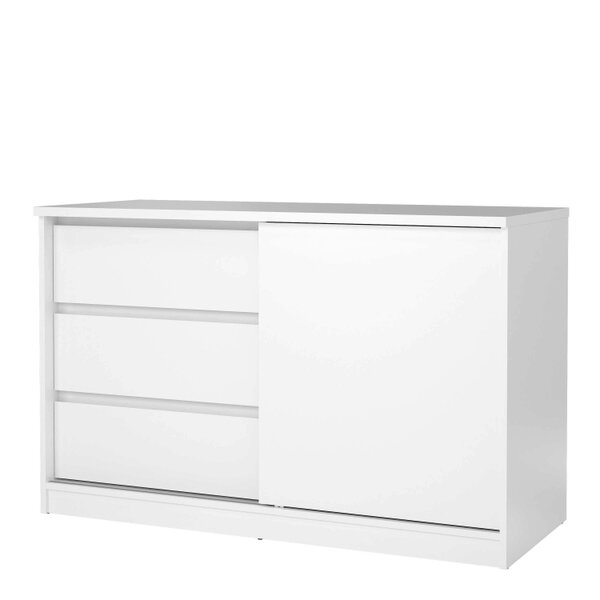 Wyld Haus Budapest White Wooden Storage Unit 1 Door 3 Drawers