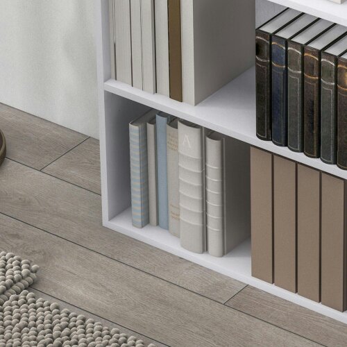 Wyld Haus Ralafi Wood White Low 2 Tier Bookcase With Adjustable Shelves