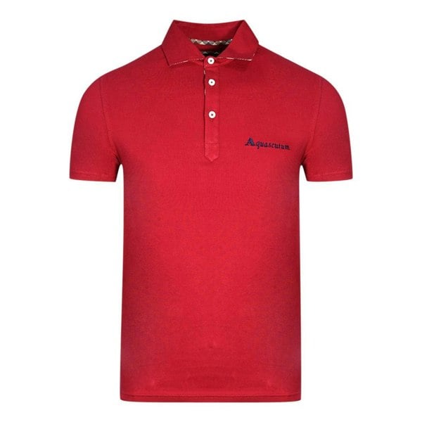 Aquascutum Unisex Adult Signature Logo Polo Shirt - Red