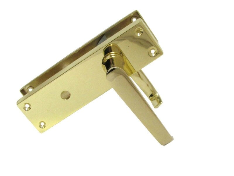EDH Door Hardware Victorian Straight Brass Bathroom Door Handles – Interior Lock Handle