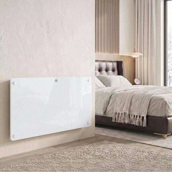 1500W Smart Panel Heater Wall Mounted & Freestanding, Electric Heater with Weekly Timer, Open Window & Anti-Frost, White