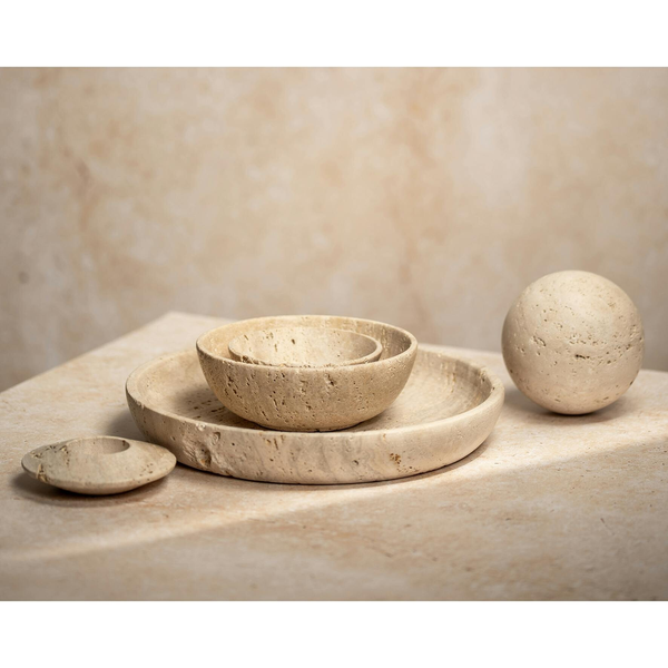 Hestia Travertine Decorative Plate