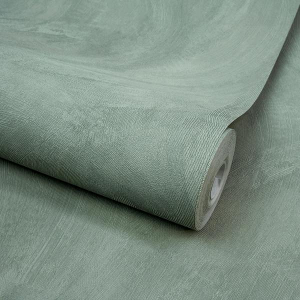 Grandeco Serra Rustic Limewash Chalk Paint Distressed Plaster Effect Textured Wallpaper Sea Green Teal