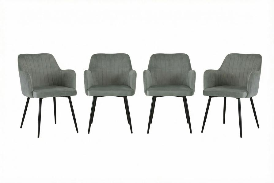 Outdoor Living Harley Extendable Dining Table  with 4 Charlotte Velvet Chairs
