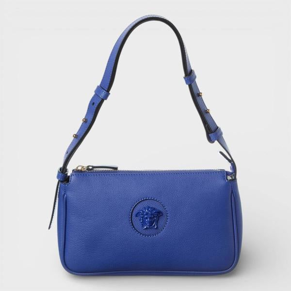 Versace Medusa Small Leather Shoulder Bag Blue