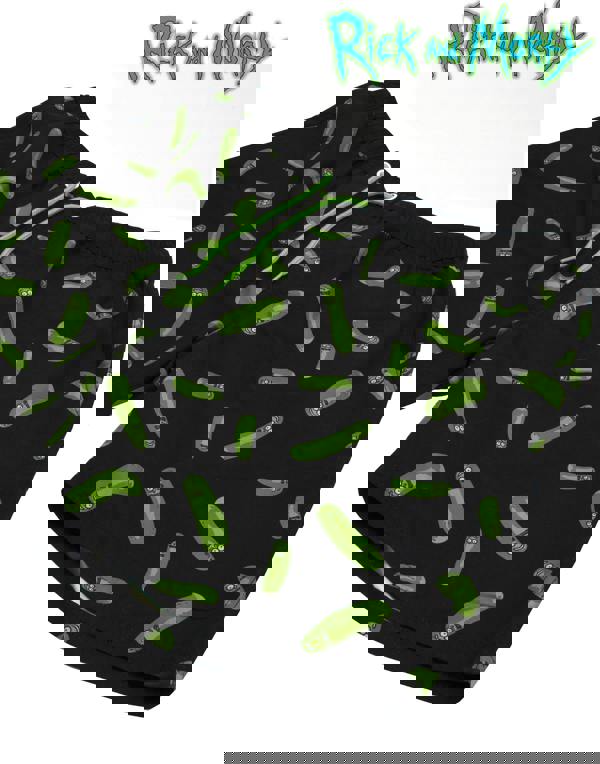 Rick And Morty Mens Black Pickle Rick Swim Shorts