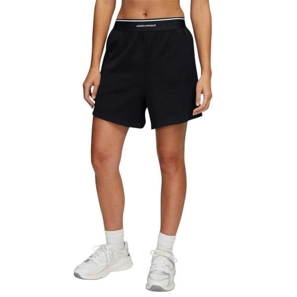 Under Armour Womens/Ladies Meridian Ribbed Relaxed Fit Running Shorts - Black - 
