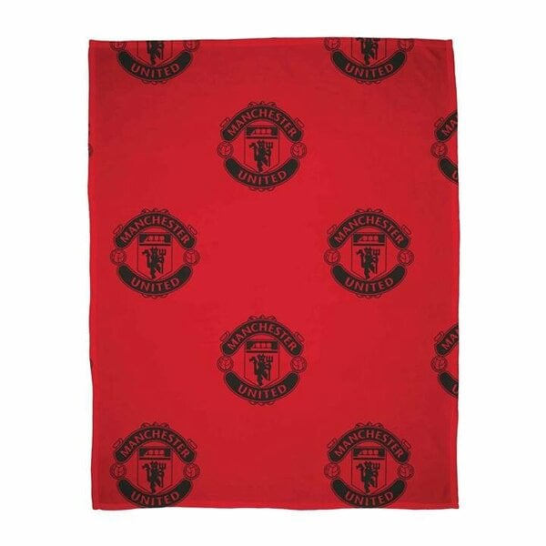 Manchester United FC Crest Fleece Blanket, Bedroom, Sports, Gift