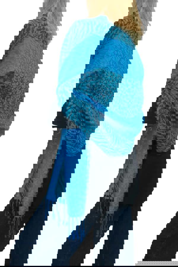 Paulo Due Block Stripe Animal Print Scarf